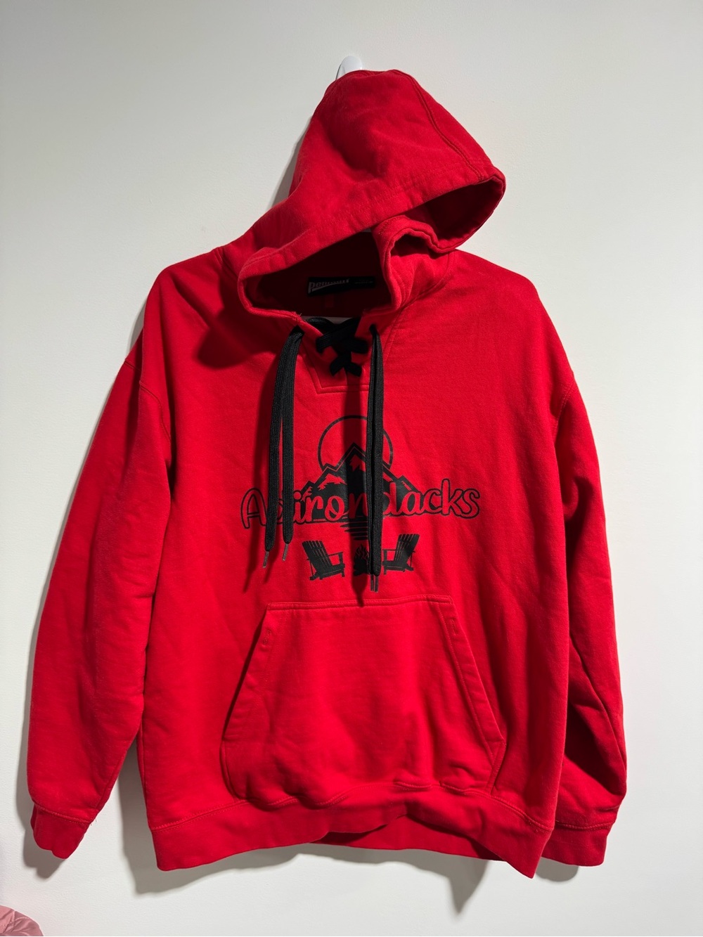 Adirondacks Red Hooded Sweatshirt Size M
